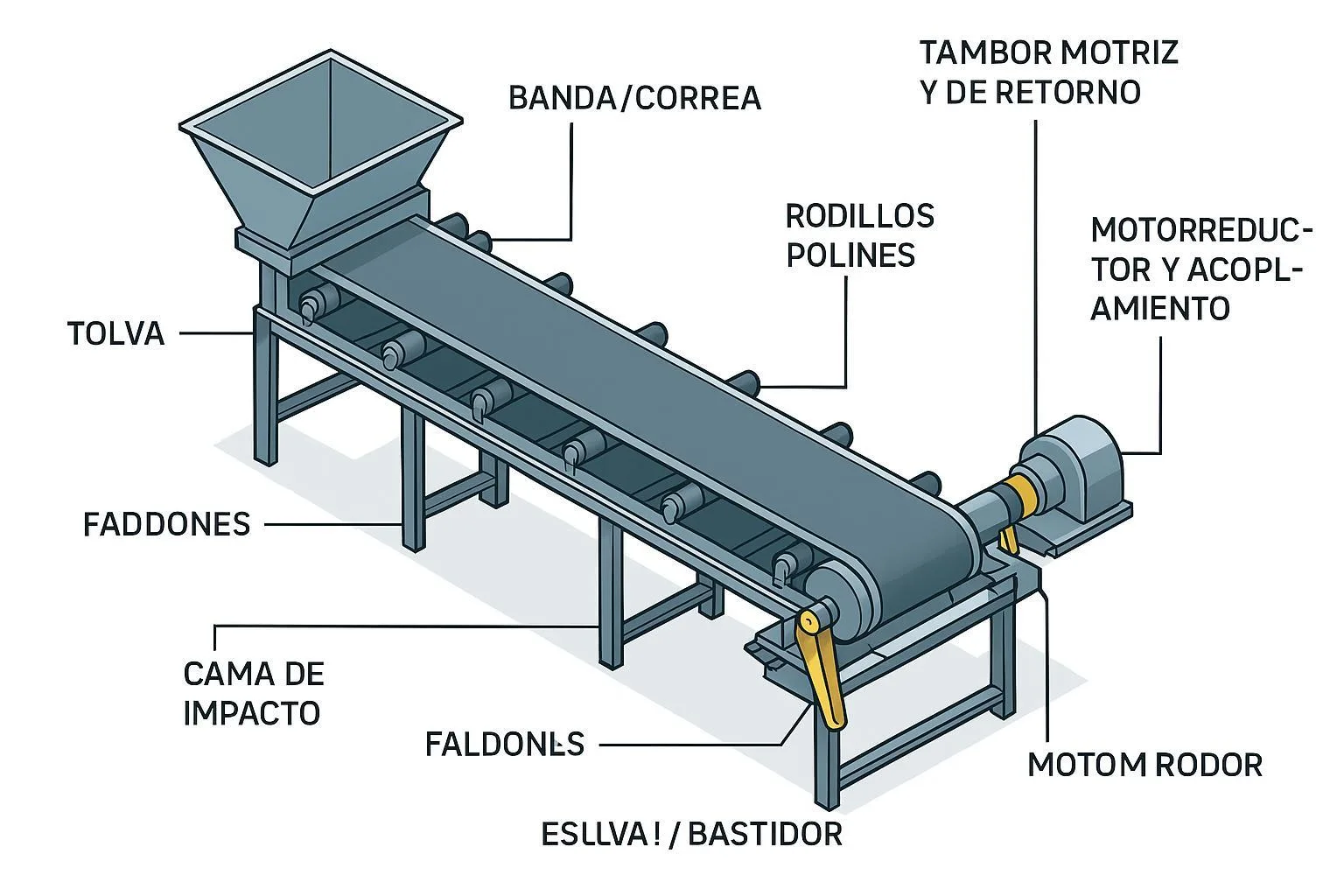 Guía para principiantes: partes de una banda transportadora